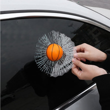 外贸好货汽车个性搞笑3D立体贴纸后窗后挡风玻璃装饰棒球足球篮球