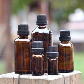 茶色精油瓶5-100ml玻璃瓶滴塞避光精华液化妆品分装瓶避光瓶