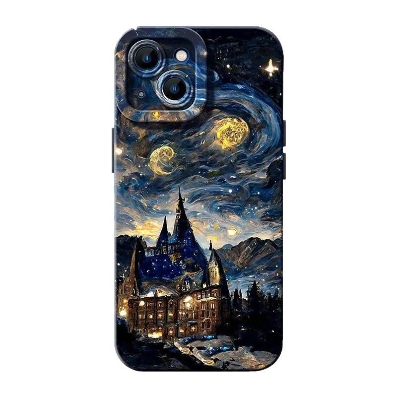 Funda para Teléfono iPhone 17 Pro con Diseño de Castillo en Pintura al Óleo, Compatible con Apple 15, 14/13 Pro Max, Nuevo Modelo 12/16X