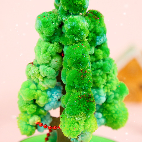 Cross-border supply internet celebrity paper tree blossom children DIY magic growth crystal tree toy colorful Christmas tree wholesale