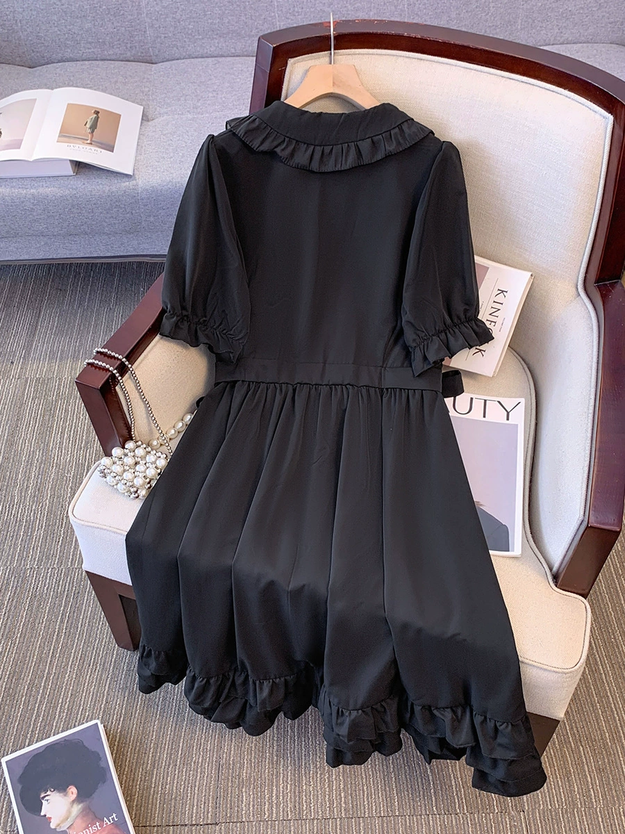 Ретро платье с воротником-куколкой, plus size, летнее, «кул-силк» 100% полиэстер