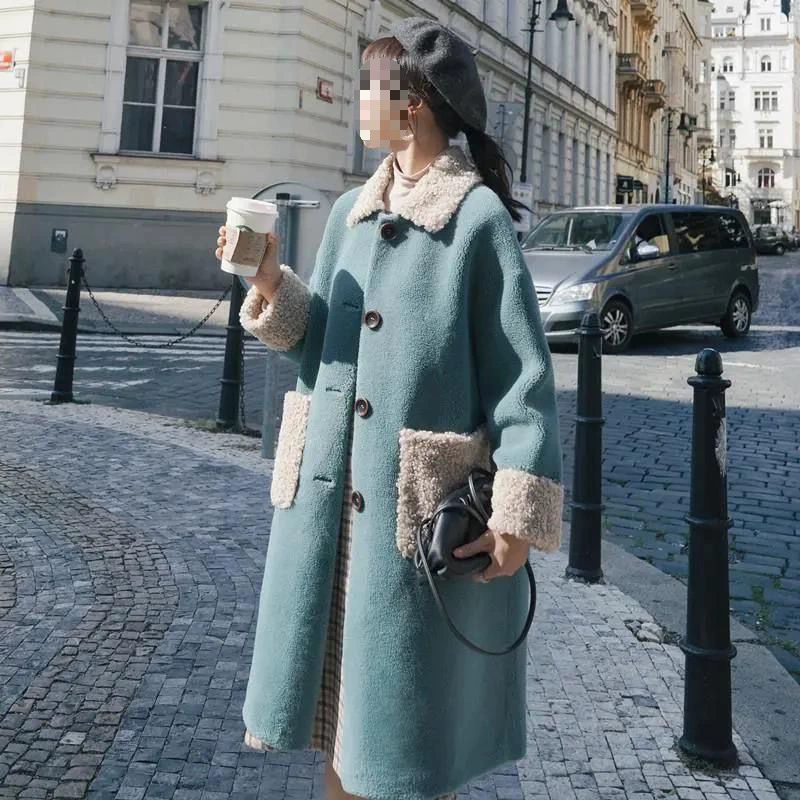 Warm velvet long jacket, coat, mid-length, oversize