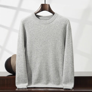 Men's Mountain Cashmere Sweater Knitted Base Shirt Round Neck Loose Slimming Simple All-match Warm Inner Sweater Pullover