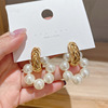 925 Silver Needle Design Inlays Diamond Pearl Bowlit Earrings Female Sister Sister Sister Same Earrings Earrings