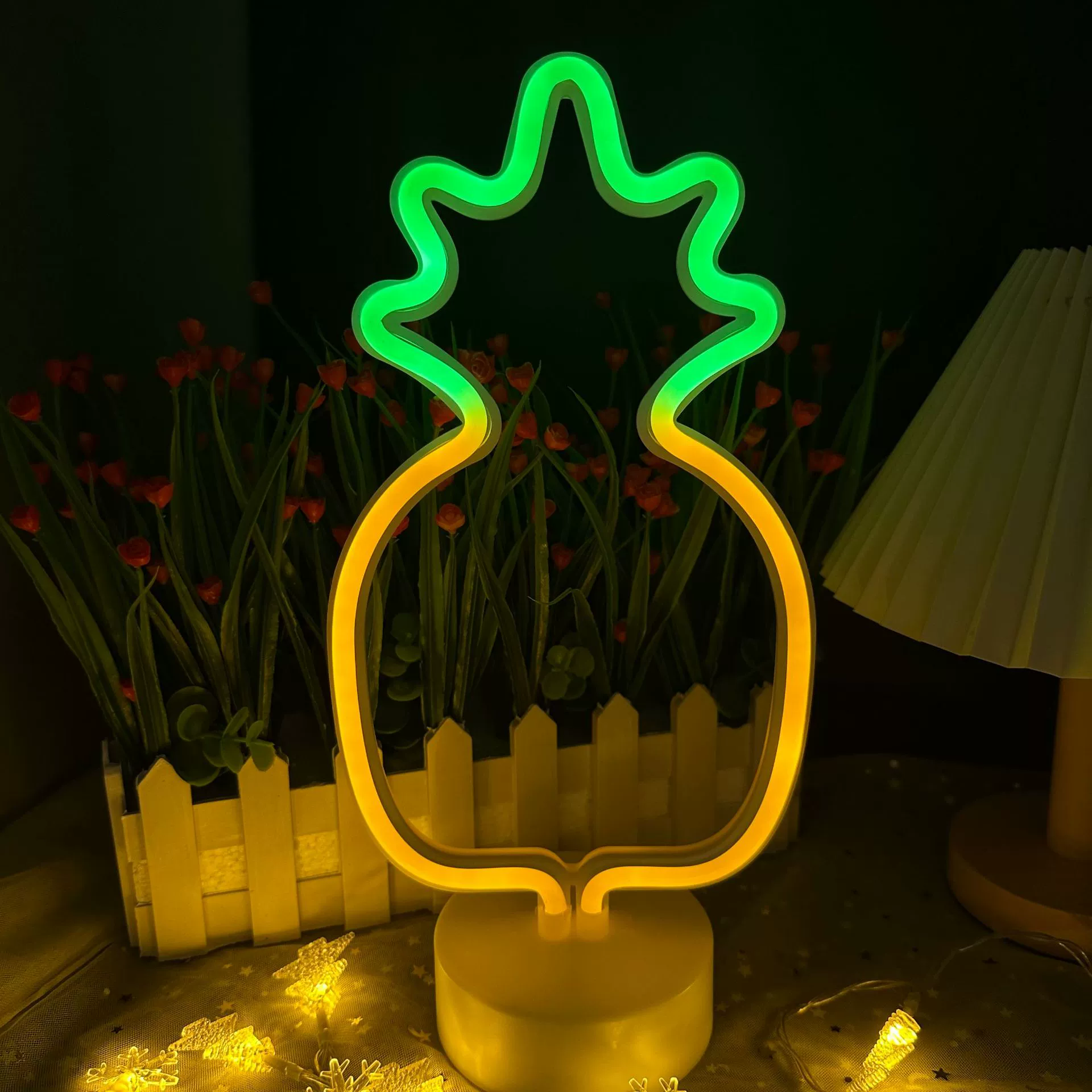 LED радужная креативная настольная лампа, оформление, ночник, декор, светильник