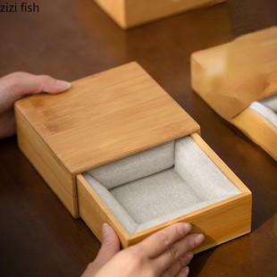 Bamboo Wooden Built Box Wooden Jewelry Jewelry Box Bracelet Toy Storage Box Chinese Small Packaging Wooden Box