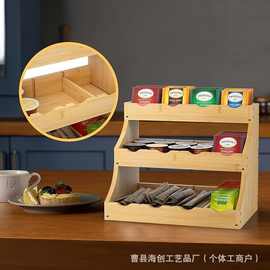 跨境木质茶叶架茶水间咖啡胶囊茶包架多层化妆品香水整理架调料架