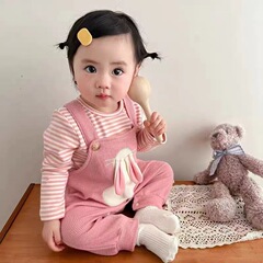 赤ちゃん服の女の子の秋の服のワンピースの背もたれのズボンの王女の超萌の2つのセットの春と秋のスーツの秋のスーツ