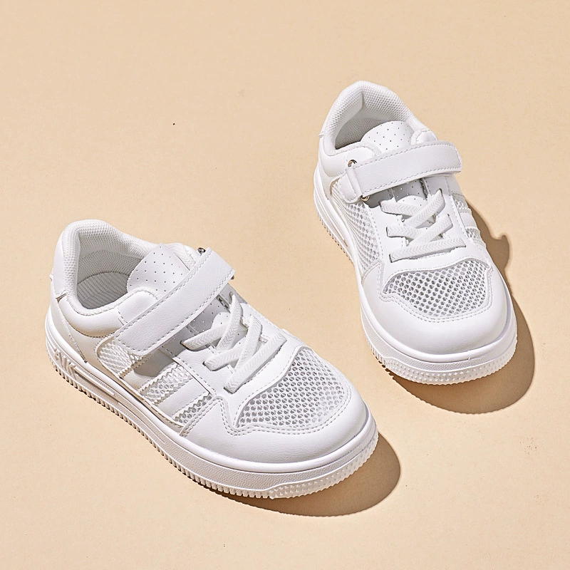 Детская детская маленькая белая обувь для девочек Летняя новая спортивная обувь дышащая одиночная сетка обувь белая кроссовка обувь для мальчиков