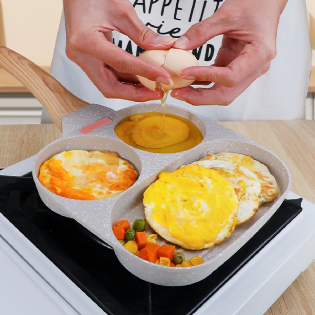 Three-In-One Breakfast Pan, Omelette Pan, Egg Burger Pan, Non-Stick Frying Pan, Pancake Frying Pan, Omelette Egg Burger Pan