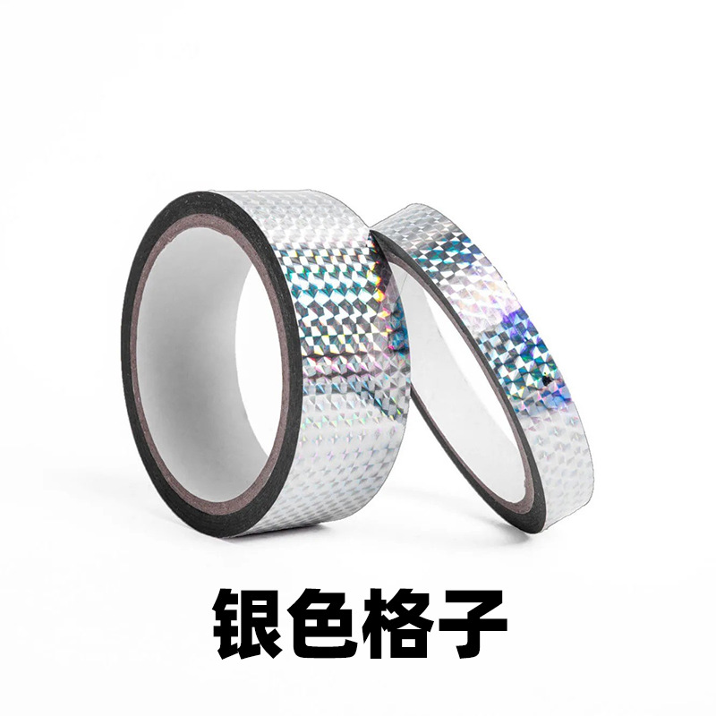 Directo de fábrica cinta de color brillante DIY etiqueta hecha a mano cinta láser de encaje de Oro Plata paquete verde