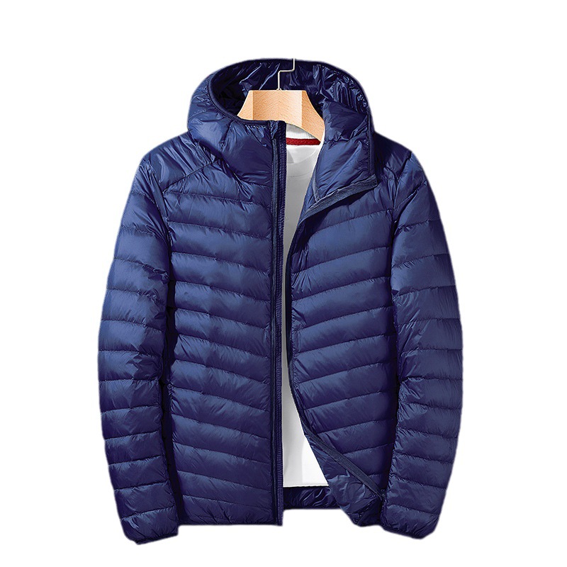 Giacca in cotone da uomo, giacca in cotone e seta con cappuccio nuova per autunno e inverno, giacca casual in cotone e seta bianca, sviluppo secondario_voghion.com