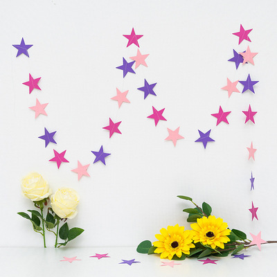 Estrella de cinco puntas Garland cumpleaños fiesta decoración cien días de edad vestido suministros cumpleaños bandera tirar estrella Garland