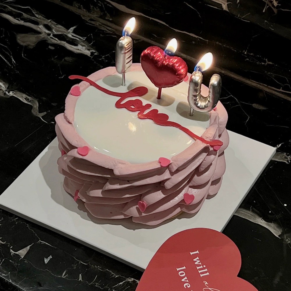 Qixi día de San Valentín pastel horneado decoración I love U I love you confession velas amor perlas de azúcar