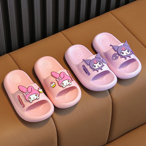 Sanrio Children's Summer Slippers Indoor and Outdoor Non-slip Soft Sole Home Cute Cartoon Parent-Child One-piece Slippers Wholesale