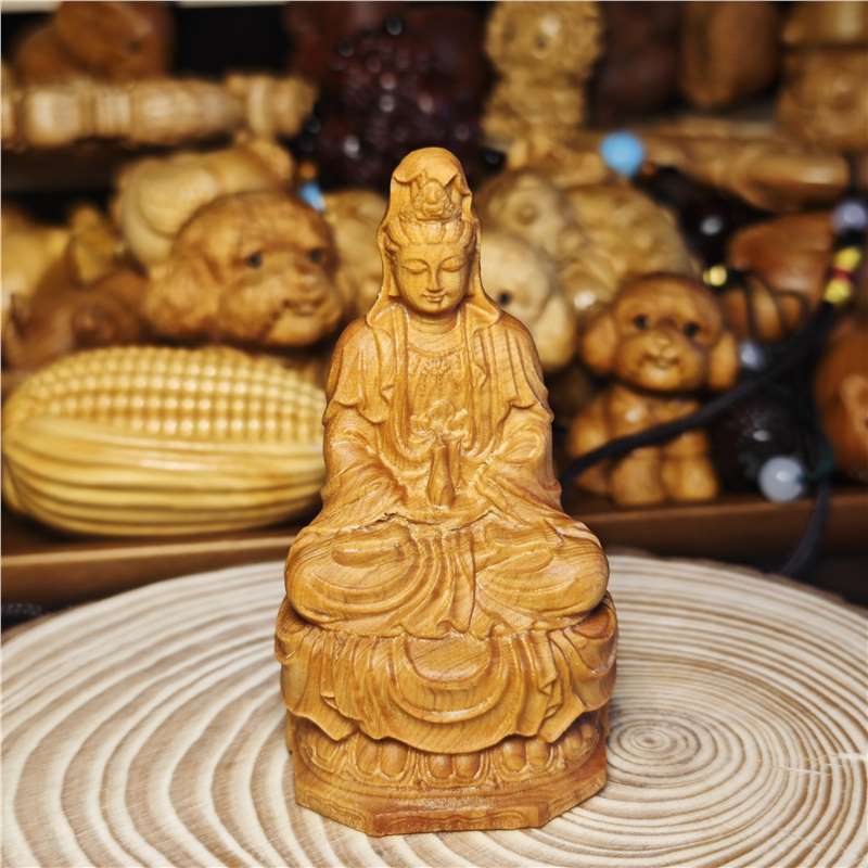 崖柏如来佛祖汽车摆件神像手把件释迦摩尼佛木雕宝宝佛家居工艺品|undefined