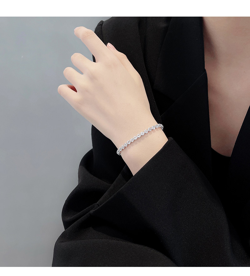 Simple Style Square Copper Inlay Zircon Bracelets 1 Piece