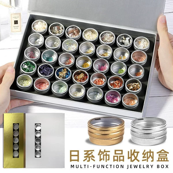 High-End Internet Celebrity 35-Grids Aluminum Can Box, Nail Art Jewelry Storage Box, Nail Art Diamond Storage Box, Japanese Manicure Tools