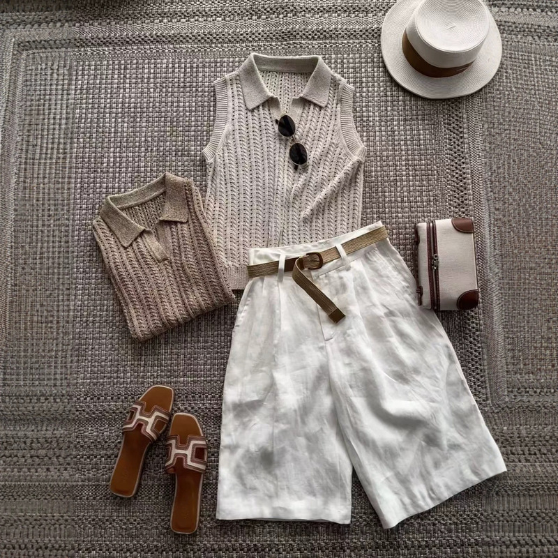 Recommended for personal use: Versatile linen mid-length shorts that are slimming and height-enhancing for women Recommended for personal use: Versatile linen mid-length shorts that are slimming and height-enhancing for women