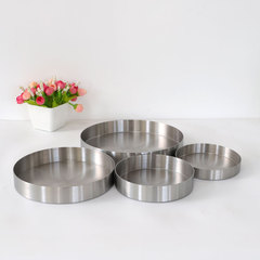 Nordic stainless steel primary color disc metal silver tray storage tray ornaments tray round tray fruit tray