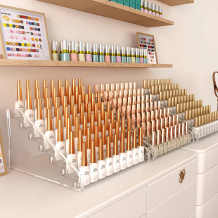 Nail Art Table Transparent Display Stand Nail Salon Multi-Functional Display Stand Multi-Layer Nail Art Display Stand Lipstick Stand Nail Polish
