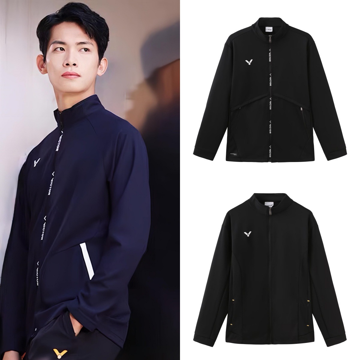 2025 Autumn and Winter New Victory Badminton Sportswear Men's Long Sleeve Jacket Quick-Drying Breathable Knitted Zipper Jacket