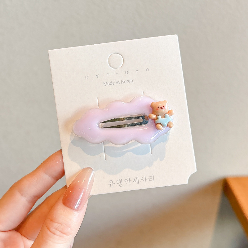 Coreana lateral frange clip de cabello de la frente de mujer sensación avanzada 2025 nuevo toque de dopamina clip de boca de pato