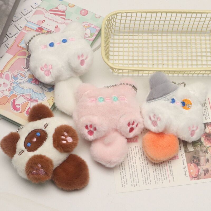Popular Cute Plush Doll Pendant Cat Soft Long Tail Keychain Bestie Bag Pendant Accessories