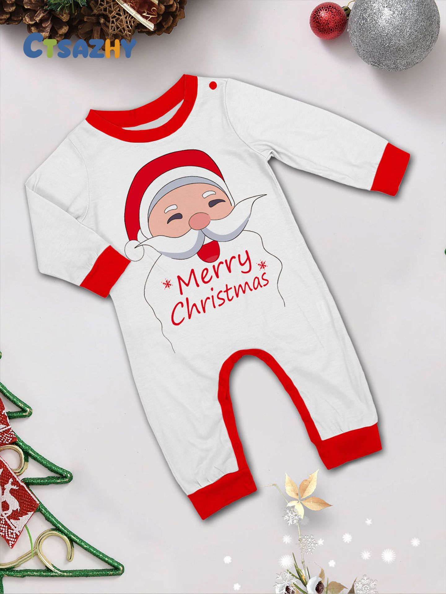 Christmas Santa letter Snowman Christmas family suit printed home clothes pajamas_voghion.com