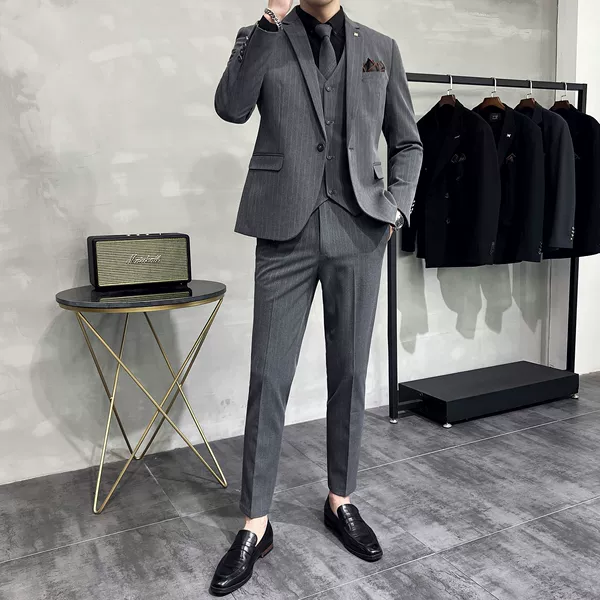 Set, suit, trousers, vest, 3 piece set