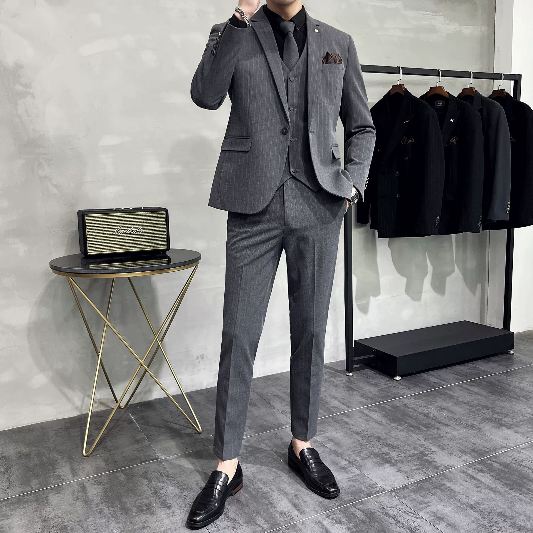 Classic suit jacket, set, high-quality style, Korean style, plus size
