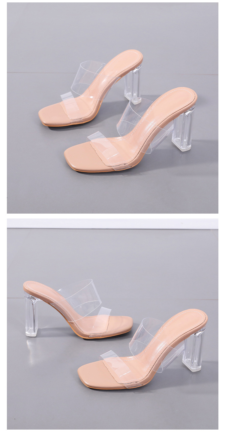 Transparent High Thick-heeled Sandals display picture 13