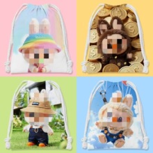 新款啦BUBU束口袋抽绳卡通布袋杂物收纳袋化妆包便携洗漱包批发