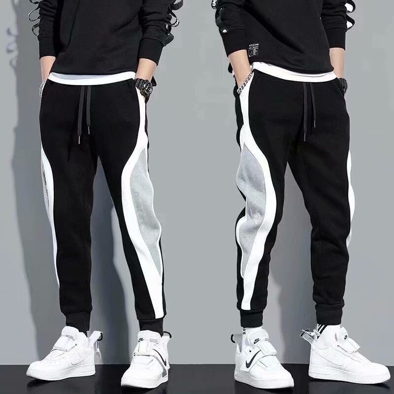 2025 Direct Sale Men's Sports Pants Autumn and Winter Casual Pants Men's Leggings Sweatpants Large Size Loose Long Pants Fleece-Lined