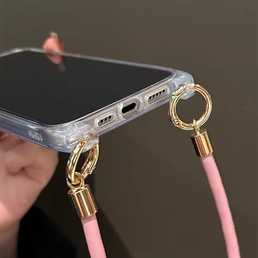 Espejo color creativo amor adecuado para Apple 16ProMax funda para teléfono móvil 15/14 mensajero 15Pro cuerda 13 mujer