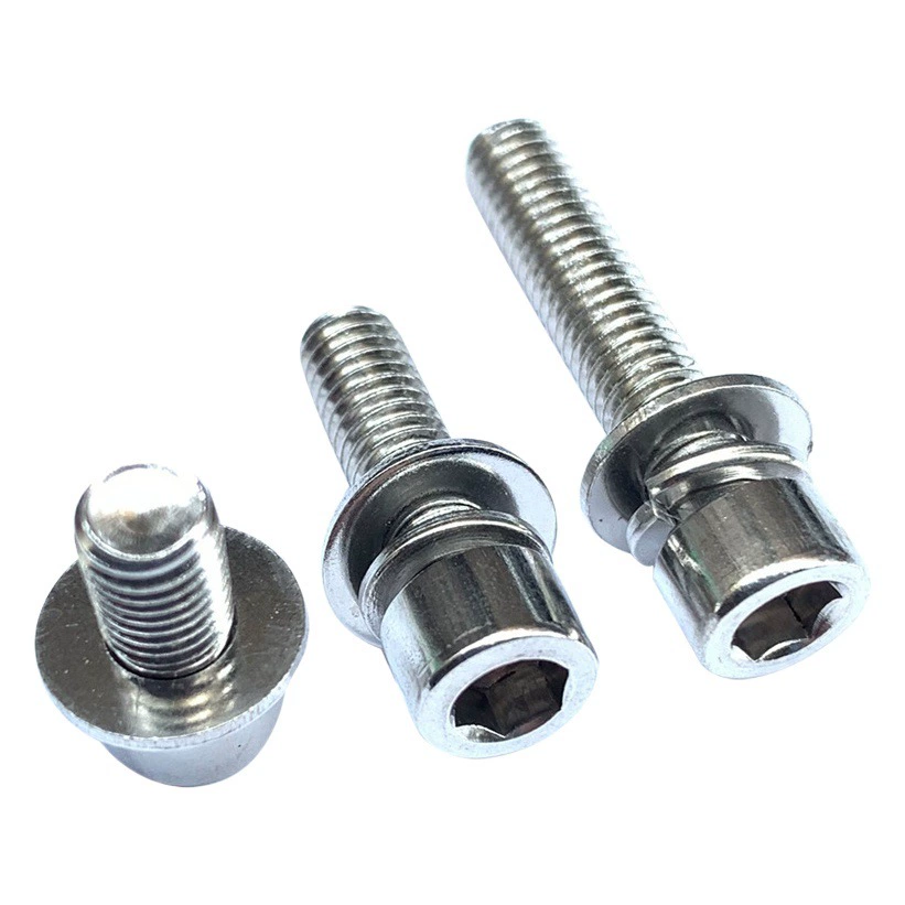 Винты из нержавеющей стали 201 с внутренним шестигранником, цилиндрические винты с плоскими шайбами, самонарезающие болты M3M4M5M6M8