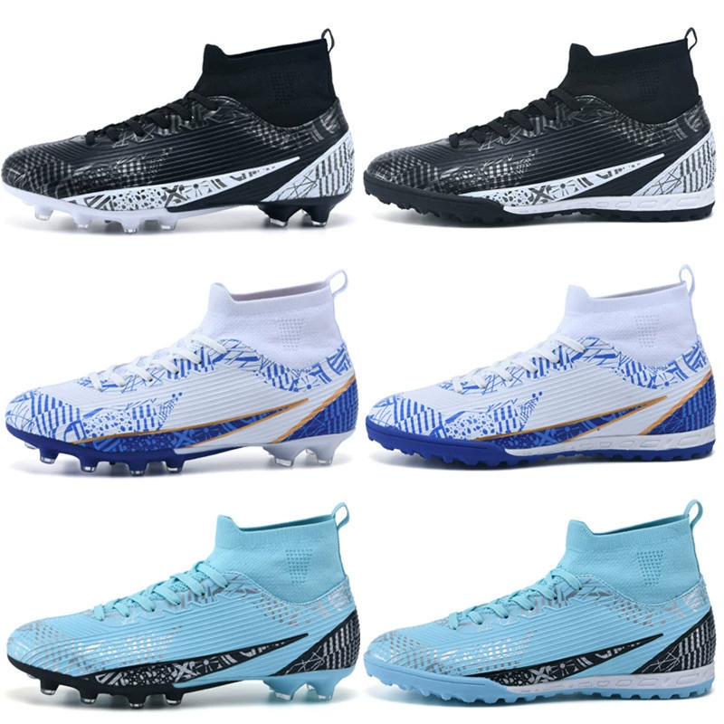 Трансграничный новый стиль C Luo такой же стиль футбольная обувь для мальчиков с высоким верхом AG длинный гвоздь для взрослых Профессиональный сломанный гвоздь Студенческая тренировочная обувь для женщин