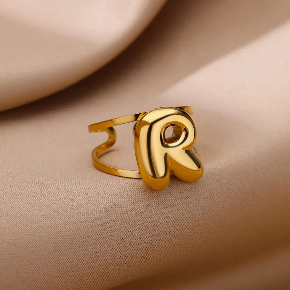 9g Weight 0.03µm-0.05µm Gold Plating Thickness PVD Coated Gold Plating Process Real Gold Plated Plating Material Stone-Free Inlay Material Open Rings Classification 1 Piece Quantity Casual, Daily Occasion 304 Stainless Steel Material Letter Pattern All Seasons Season Unisex Gender Simple Style Style Waterproof Non Tarnish, Plating Craft PVD Coated Real Gold Plated Letter 304 Stainless Steel Simple Style Waterproof Non Tarnish Open Rings 16
