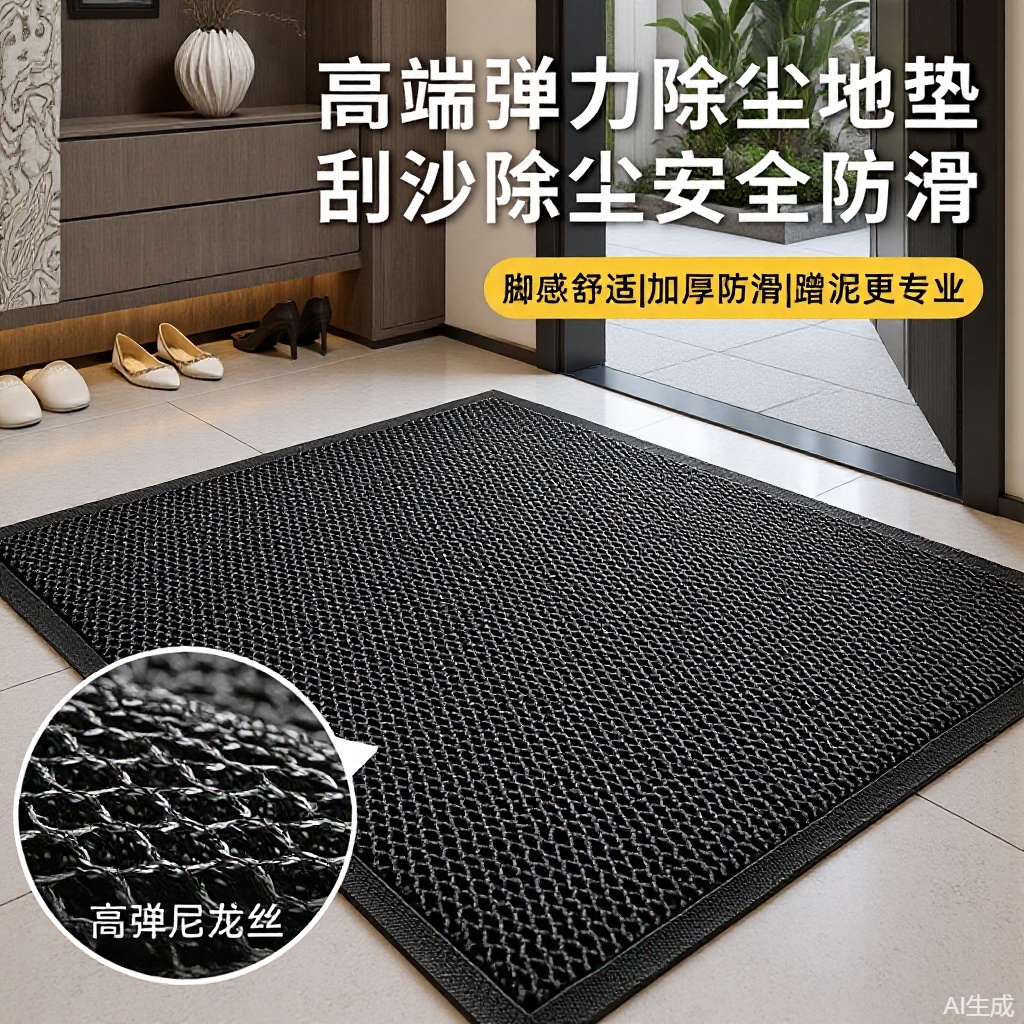 Villa Entrance Door Floor Mats, Household Entrance Door Elastic Non-Slip Foot Mats, Door Mats, Stain-Resistant Entrance Carpets, Door Mats