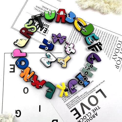 26 Letter Legend Game Cute Hole Shoes Decorative Button Cartoon Shoe Accessories DIY Versatile Matching