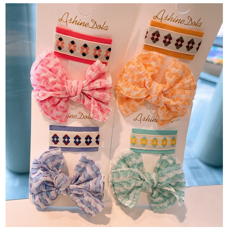 Korean Colorful Bow Hairpin display picture 13