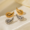 Advanced design geometric golden water, brand fashionable universal earrings, trend of season, 18 carat, wholesale