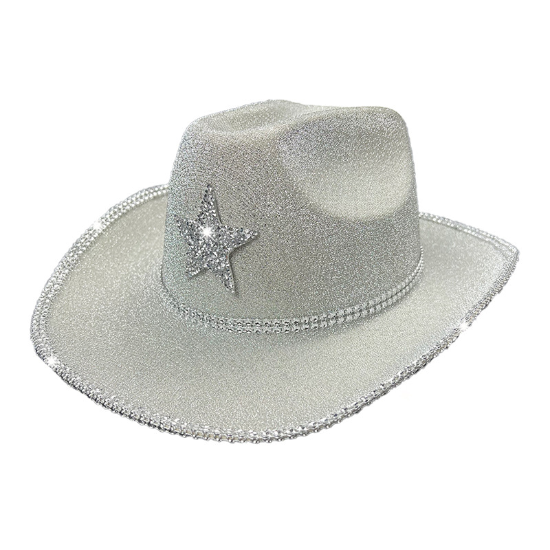 闪银五角星水钻围边