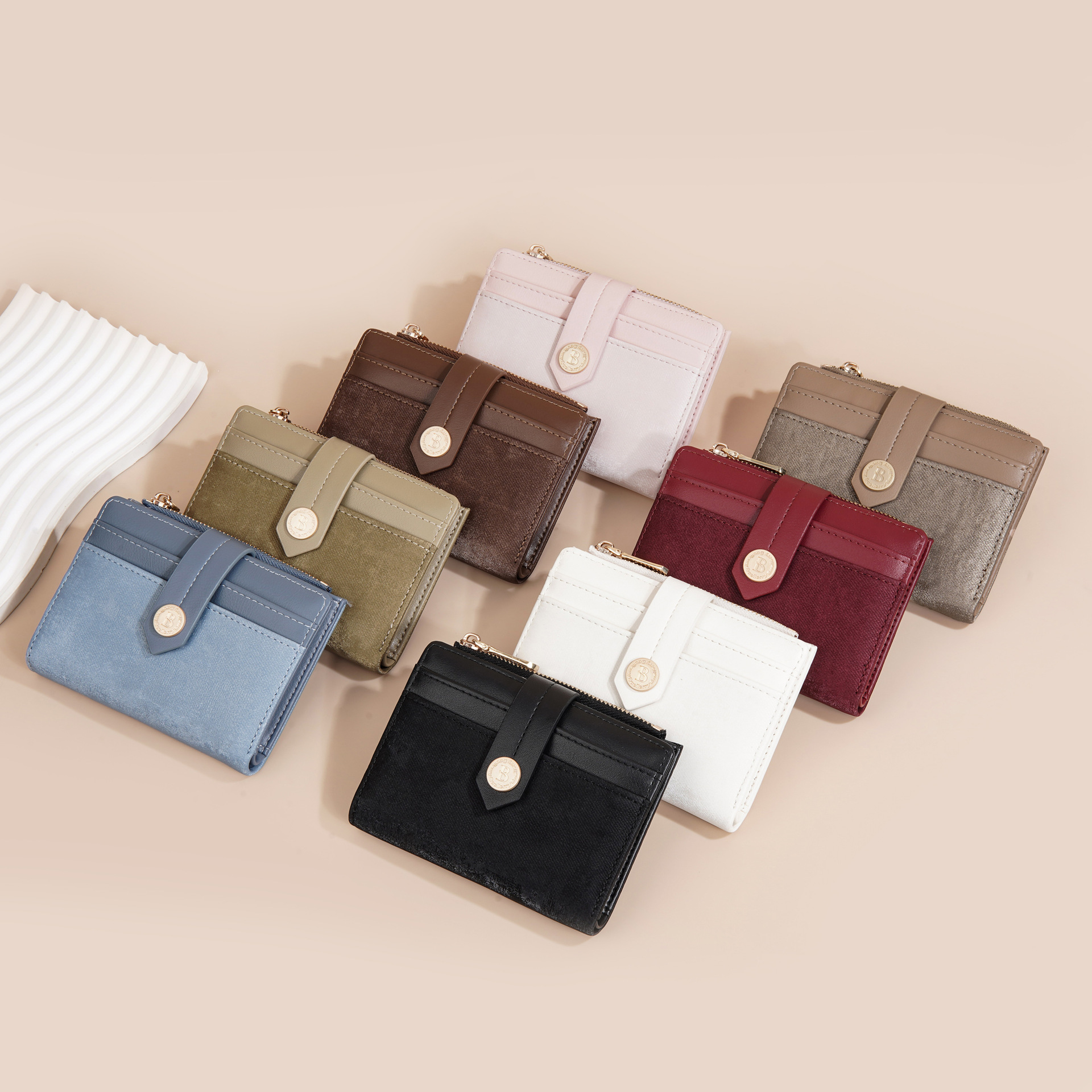 ウォレット カード ホルダー オールインワン レディース クロスボーダー 学生 レディース ハイエンド ショート インスタイル カード ホルダー ジッパー バッグ 小銭入れ