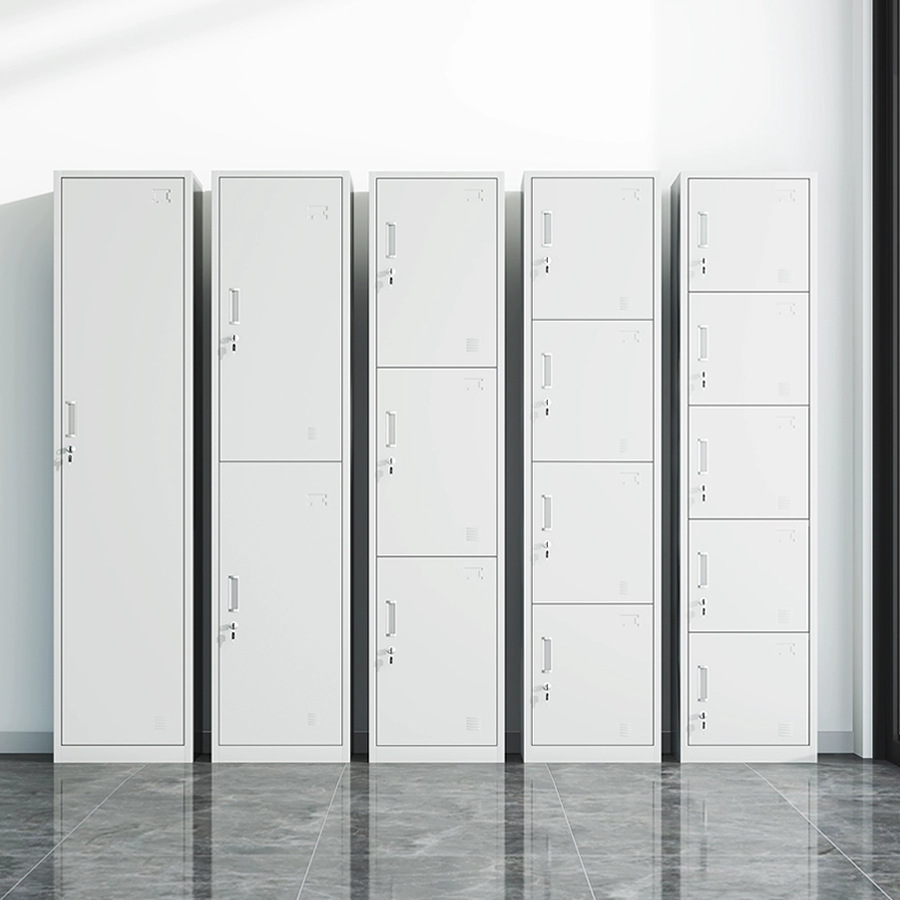 Armario simple de una sola puerta baño gimnasio armario de acero dormitorio de personal armario de almacenamiento de múltiples puertas