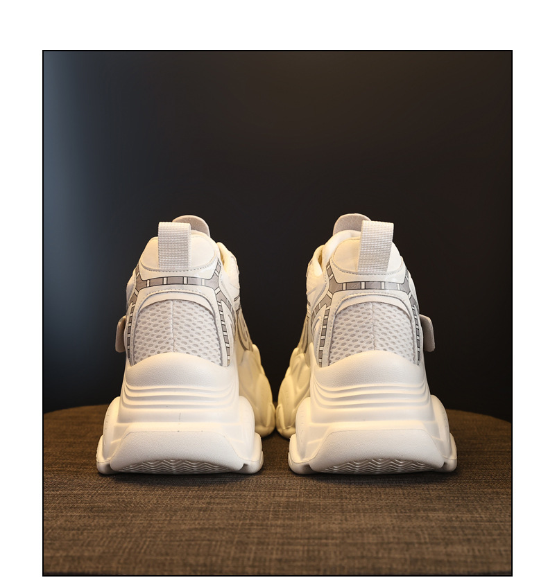 Giày sneaker nữ đế dày tăng chiều cao lưới thoáng khí phong cách thể thao — màu trắng chi tiết 20