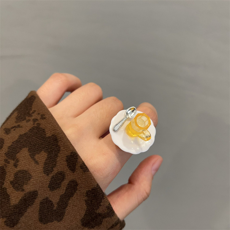 8g Weight Adjustable Ring Classification Adjustable, One Size Ring Size 1 Piece Quantity Casual Occasion Metal Material Fruit, Apple, Cake Pattern All Seasons Season Women's Gender Plating Design Cute, Modern Style Style 1 Piece Cute Modern Style Fruit Apple Cake Metal Plating Women's Adjustable Ring 11