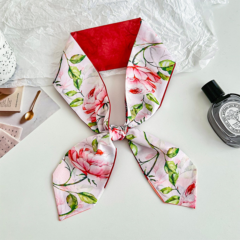 Bufanda de seda Sentido de alta calidad Nuevo estilo estilo nacional Cinturón para el cabello Bolso multifunción de flores con cinta decorativa Bufanda Cinturón de cintura