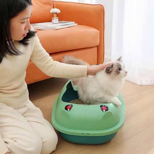 HOLLE KITTY pet litter box cat toilet anti-splash without sand semi-enclosed cat litter box cat supplies