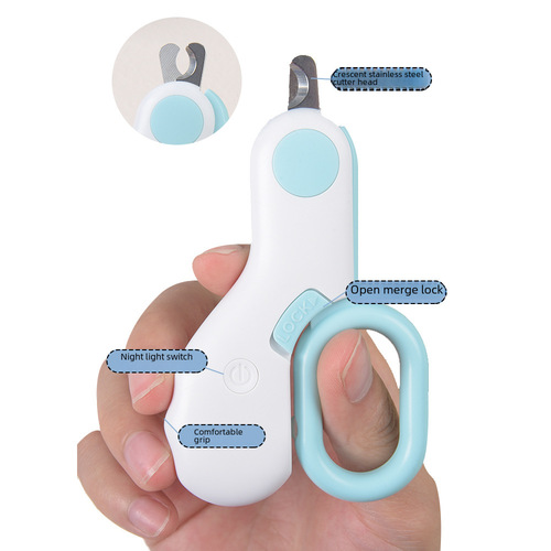 Mini Pet Nail Clipper Beauty Cleaning Supplies LED Light Cat Dog Nail Trimmer Nail Grinder with Blood Line
